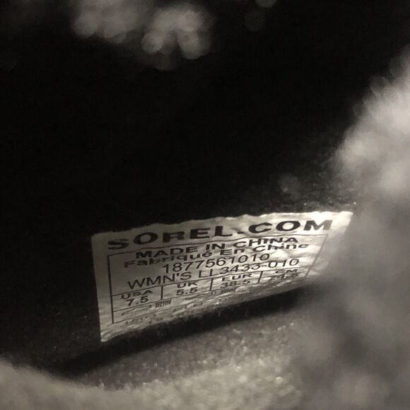 NEW Sorel Whitney Short Lace Patent Black Boots LL3433-010 Women's7.5Waterproof - Picture 14 of 14